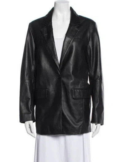 Pre-owned Deadwood Lambskin Blazer In Black