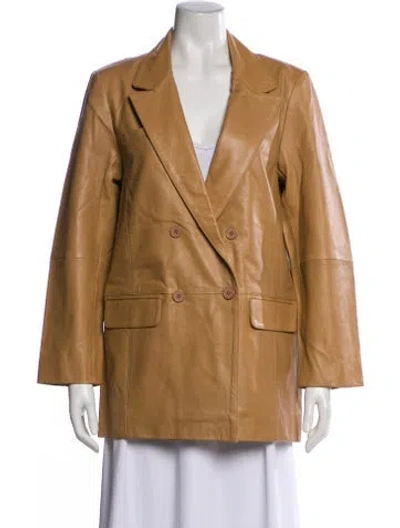 Pre-owned Deadwood Lambskin Blazer In Brown