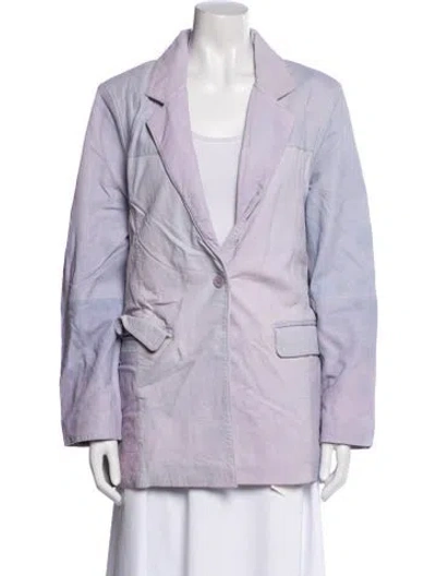 Pre-owned Deadwood Lambskin Blazer In Purple