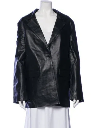 Pre-owned Deadwood Lambskin Blazer W/ Tags In Black