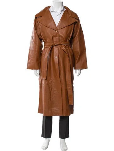 Pre-owned Deadwood Lambskin Coat W/ Tags In Brown