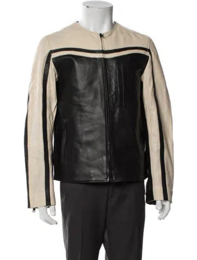 Pre-owned Deadwood Lambskin Colorblock Pattern Jacket W/ Tags In Green