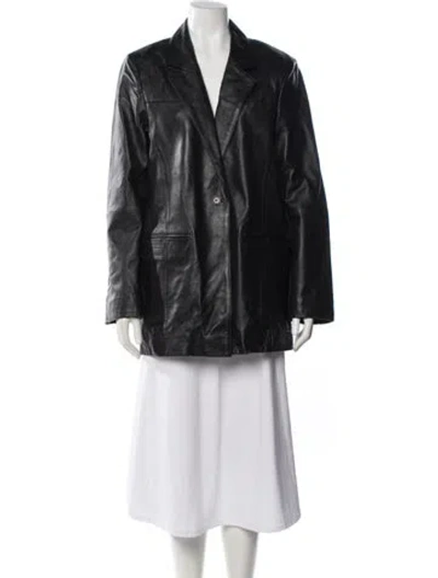 Pre-owned Deadwood Lambskin Faux Fur Coat In Black