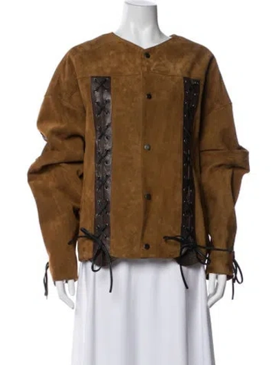 Pre-owned Deadwood Lambskin Jacket In Brown
