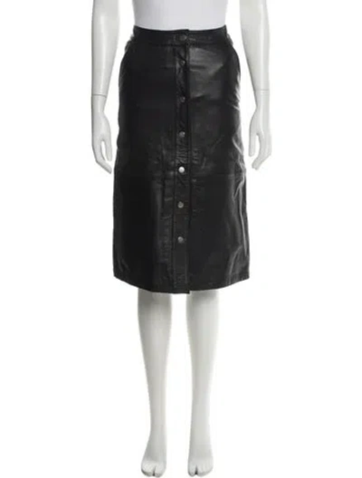 Pre-owned Deadwood Lambskin Knee-length Skirt In Black