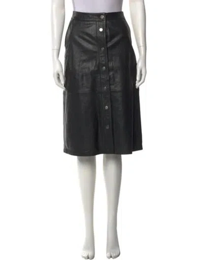 Pre-owned Deadwood Lambskin Knee-length Skirt In Black