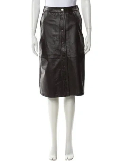Pre-owned Deadwood Lambskin Knee-length Skirt In Brown