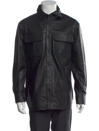 Pre-owned Deadwood Lambskin Long Sleeve Shirt In Black