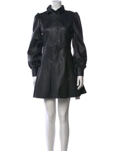 Pre-owned Deadwood Lambskin Mini Dress In Black