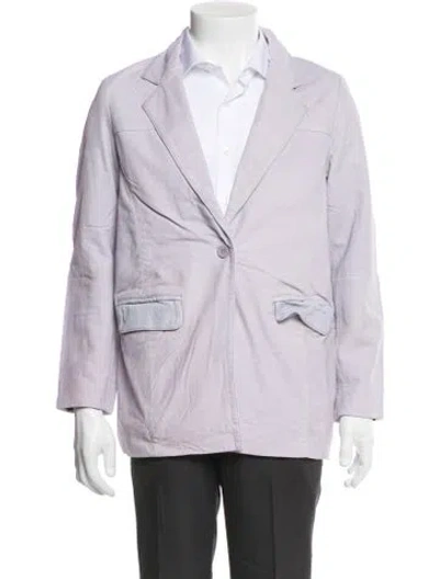 Pre-owned Deadwood Lambskin Moto Jacket In Purple