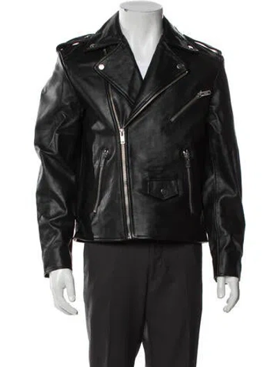 Pre-owned Deadwood Lambskin Moto Jacket W/ Tags In Brown