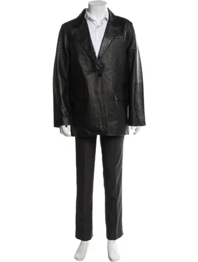 Pre-owned Deadwood Lambskin Overcoat W/ Tags In Black