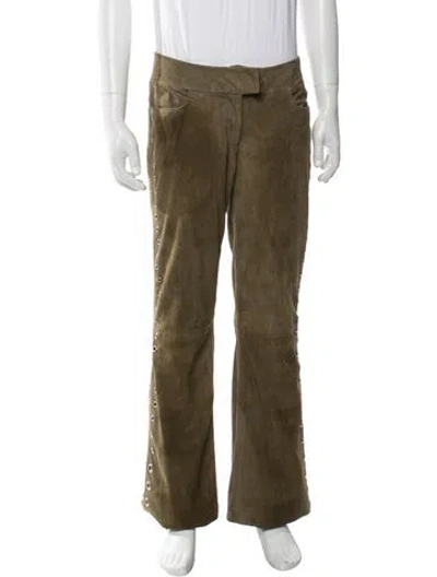 Pre-owned Deadwood Lambskin Pants In Green