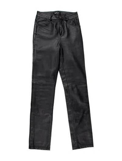 Pre-owned Deadwood Lambskin Straight Leg Pants In Gray