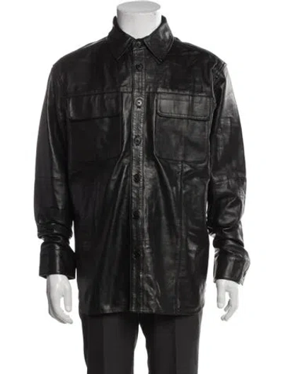 Pre-owned Deadwood Lambskin Utility Jacket In Black