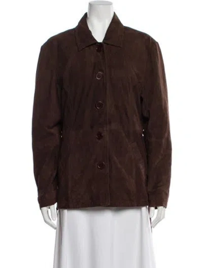 Pre-owned Deadwood Lambskin Utility Jacket In Brown