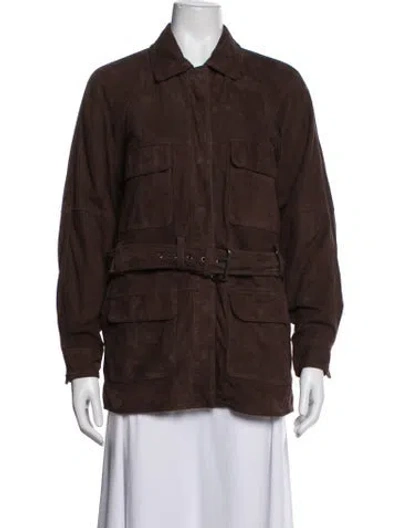 Pre-owned Deadwood Lambskin Utility Jacket In Brown