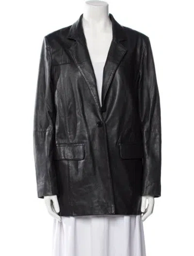 Pre-owned Deadwood Leather Blazer In Black