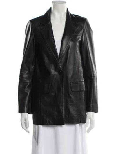 Pre-owned Deadwood Leather Blazer In Black
