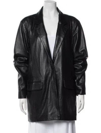 Pre-owned Deadwood Leather Blazer In Black