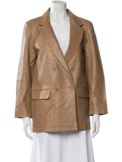 Pre-owned Deadwood Leather Blazer In Brown