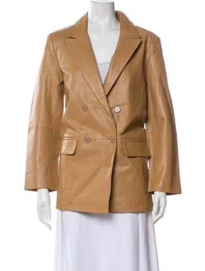 Pre-owned Deadwood Leather Blazer W/ Tags In Brown