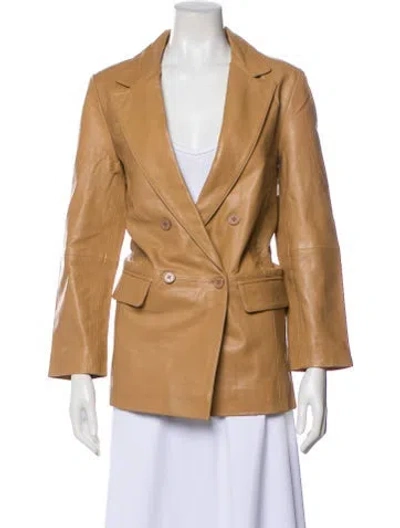 Pre-owned Deadwood Leather Blazer W/ Tags In Brown