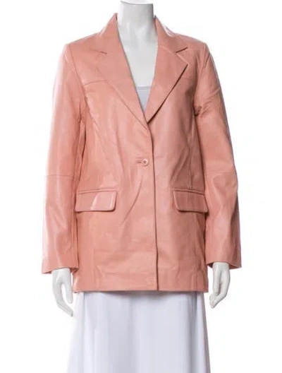 Pre-owned Deadwood Leather Blazer W/ Tags In Pink