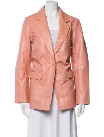 Pre-owned Deadwood Leather Blazer W/ Tags In Pink