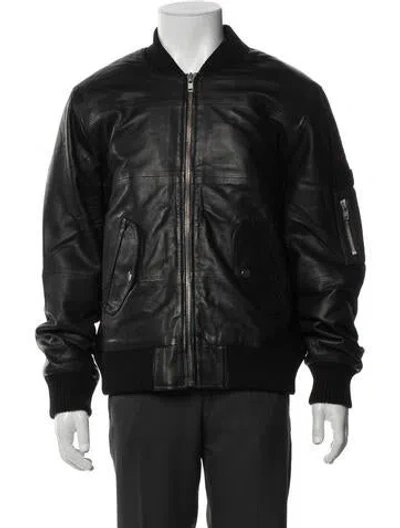 Pre-owned Deadwood Leather Bomber Jacket W/ Tags In Multi