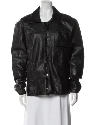 Pre-owned Deadwood Leather Jacket In Black