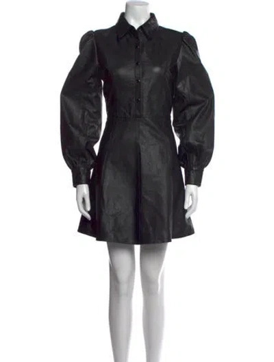 Pre-owned Deadwood Leather Mini Dress W/ Tags In Black