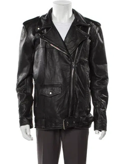 Pre-owned Deadwood Leather Moto Jacket In Black