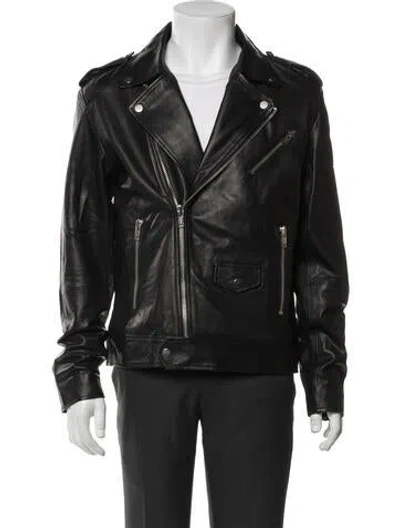 Pre-owned Deadwood Leather Moto Jacket W/ Tags In Black