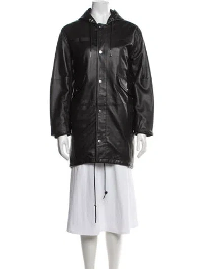 Pre-owned Deadwood Leather Parka In Black