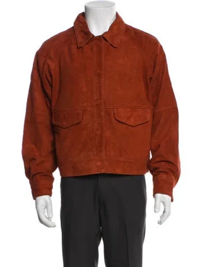 Pre-owned Deadwood Leather Utility Jacket W/ Tags In Brown