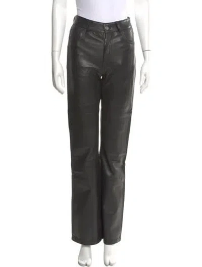 Pre-owned Deadwood Leather Wide Leg Pants In Black