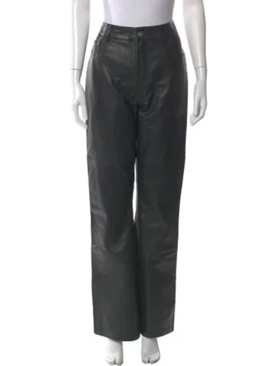 Pre-owned Deadwood Leather Wide Leg Pants W/ Tags In Black