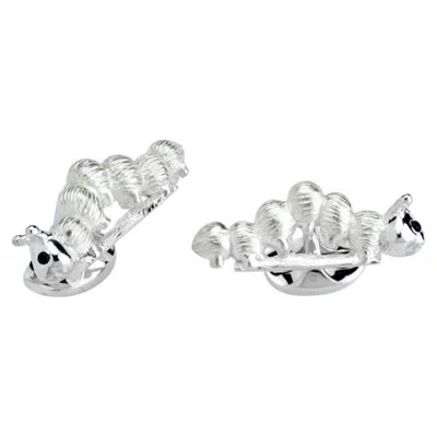 Pre-owned Deakin & Francis Silver Caterpillar With Sapphire Eyes By  In Blue