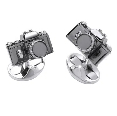 Pre-owned Deakin & Francis Sterling Silver Enamel Camera Cufflinks, England In Multi