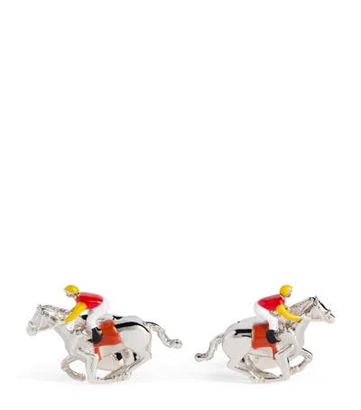 Deakin & Francis Sterling Silver Horse And Jockey Cufflinks