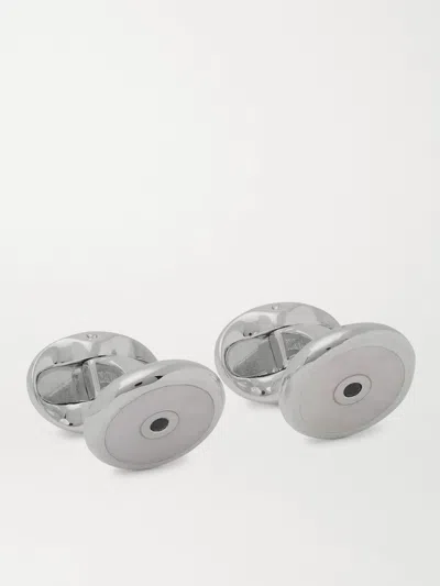 Deakin & Francis Sterling Silver, Mother-of-pearl And Sapphire Cufflinks