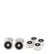 Deakin & Francis Sterling Silver Onyx And Diamond Cufflinks In Black