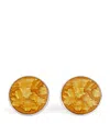 Deakin & Francis Sterling Silver Summer Haze Enamel Cufflinks In Orange