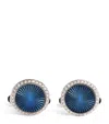 Deakin & Francis White Gold, Diamond And Blue Sapphire Cufflinks In Gold