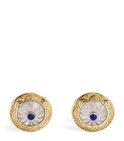 Deakin & Francis Yellow Gold And Sapphire Cufflinks