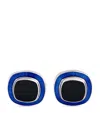 Deakin & Francis Sterling Silver Enamel Cufflinks In Black