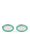 Deakin & Francis Sterling Silver Enamel Cufflinks In Blue