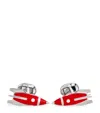 Deakin & Francis Sterling Silver Enamel Rocket Cufflinks In Silver