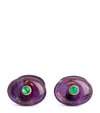 Deakin & Francis Yellow Gold And Amethyst Cufflinks In Gold